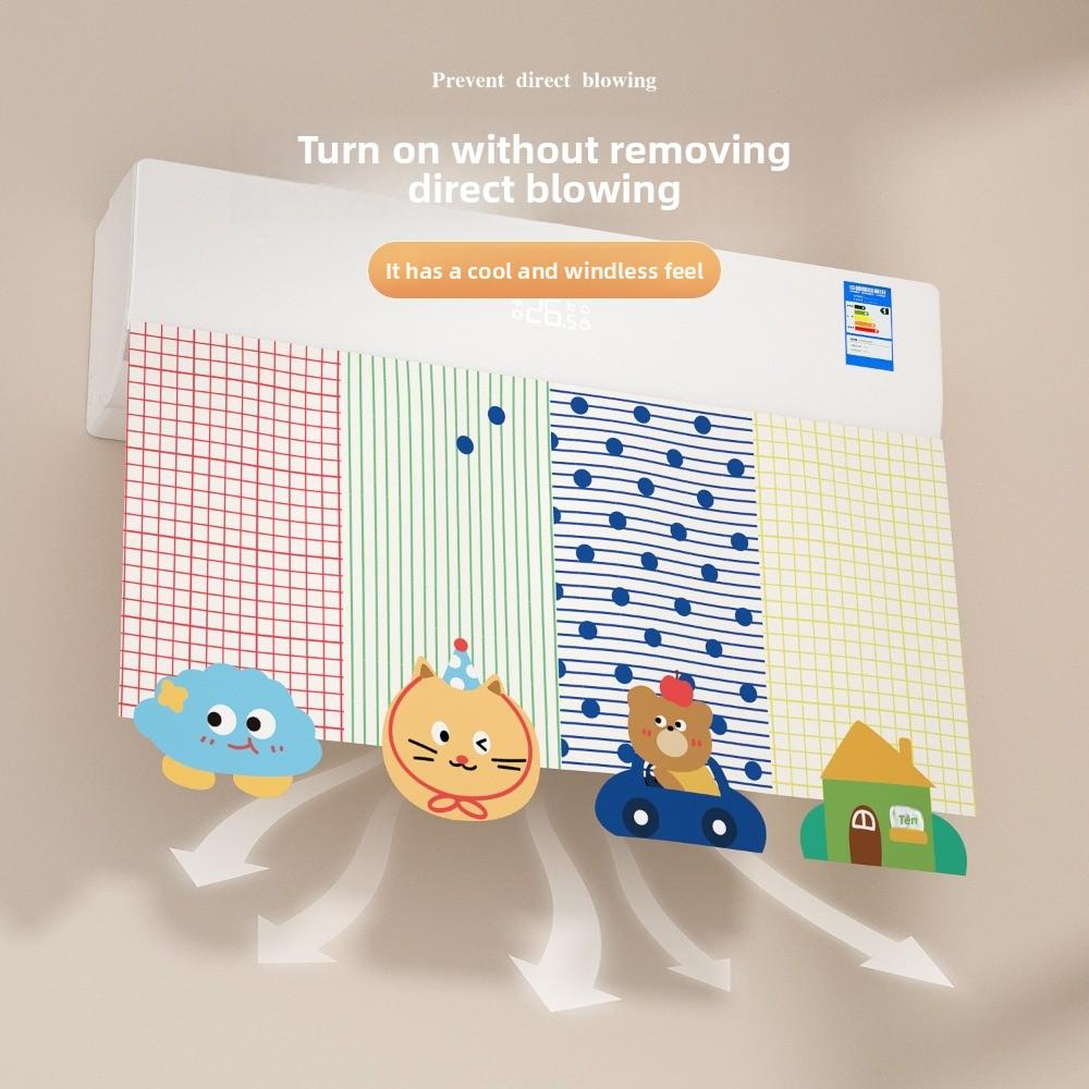 Cute Waterproof Air Conditioner Cover Washable Cat Dust-proof Cover Cartoon Air Conditioner Dust Cover Home Use