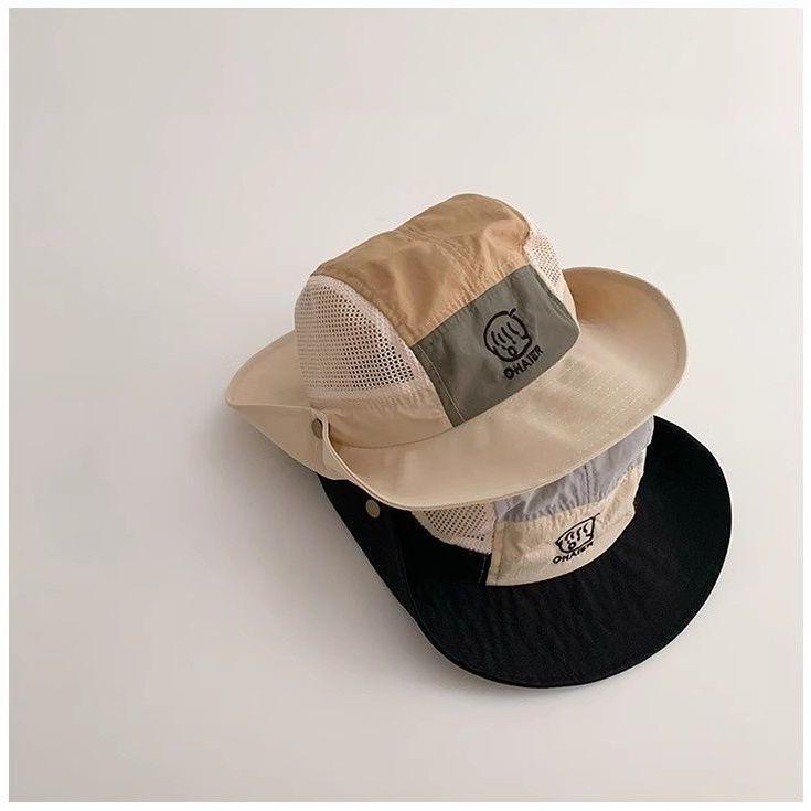 Children's Summer Sun Hat: Breathable Mesh, Quick-Drying, Large Brim for Boys & Girls