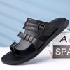Men Black Leather Slippers Handmade Simple Flats Summer White Outdoor Roman Sandals Brown Open Toe Beach Shoes Plus Size