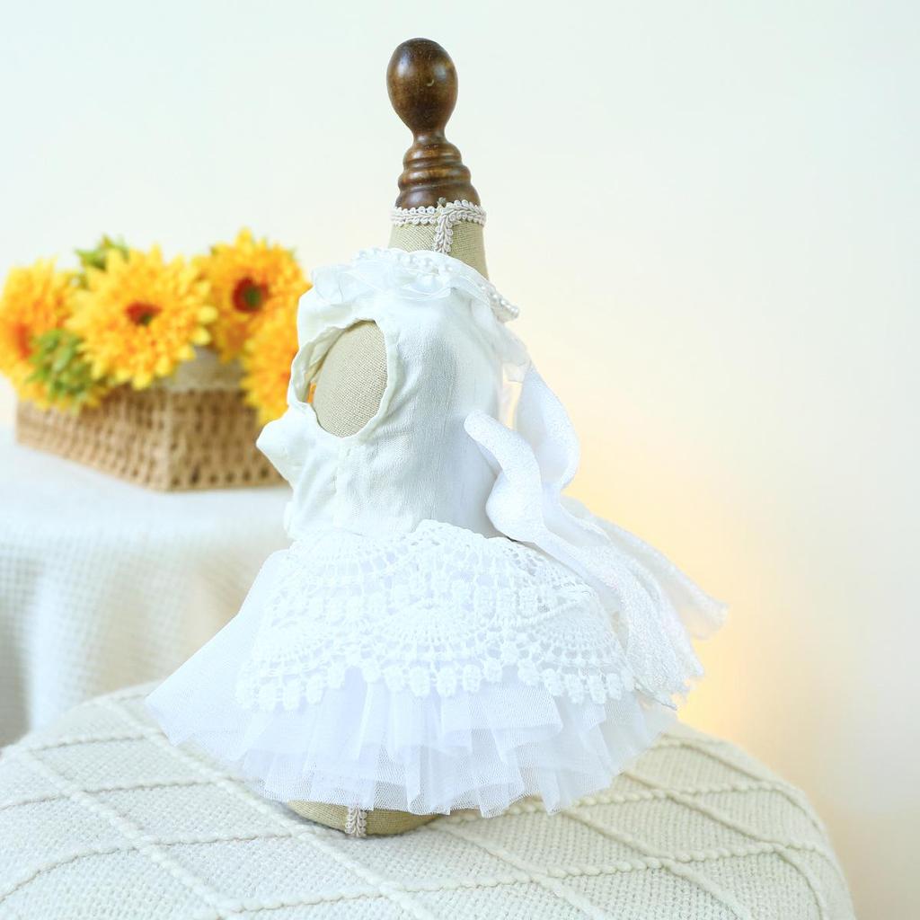 Pet Circle Snow White Pearl Princess Wedding Dress for Small & Medium Dogs