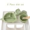 Newly Designed Weaning Feeding Children's Tableware Kawaii Shape Baby Sucker Food Plates Bowls Drinking Mug Snack Cup Baby Stuff
