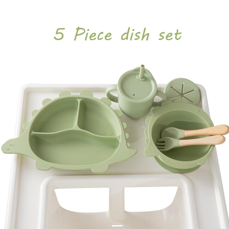 Newly Designed Weaning Feeding Children's Tableware Kawaii Shape Baby Sucker Food Plates Bowls Drinking Mug Snack Cup Baby Stuff