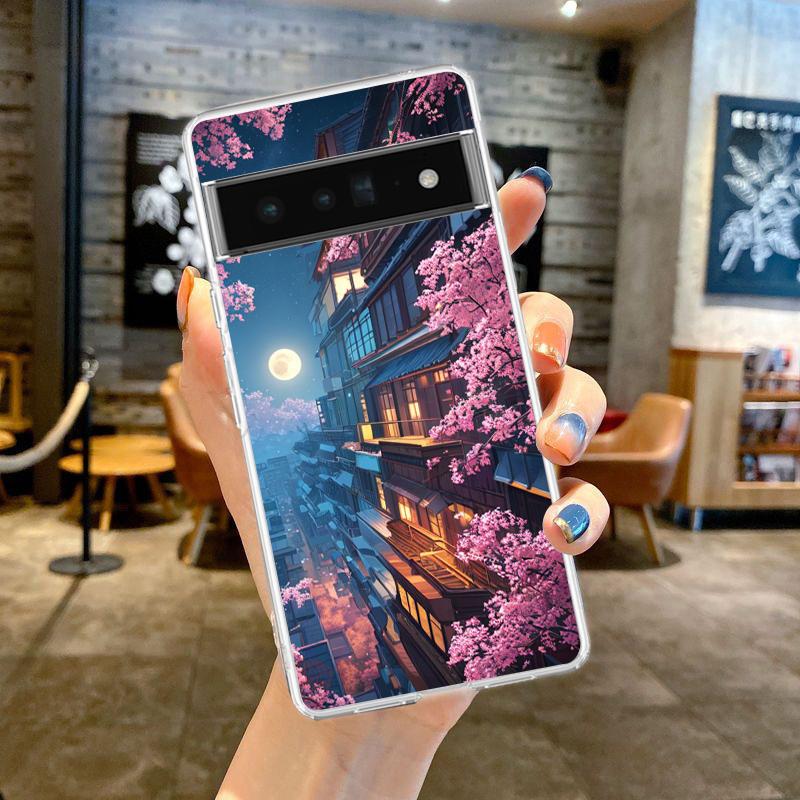 

Japan Anime Landscape Phone Case For Google Pixel 8 7 6 Pro Soft TPU Shell For Pixel 6A 5 4 5A 4A 3A XL 5G Silicone Clear Cover Pixel 6A