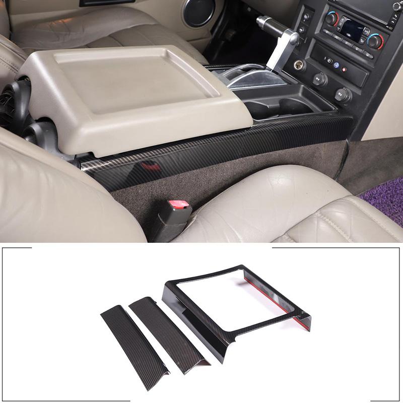 

For Hummer H2 2003-2007 ABS Carbon Fiber/Silver Car Central Control Gear Outer Frame Decorative Stickers Car Accessories