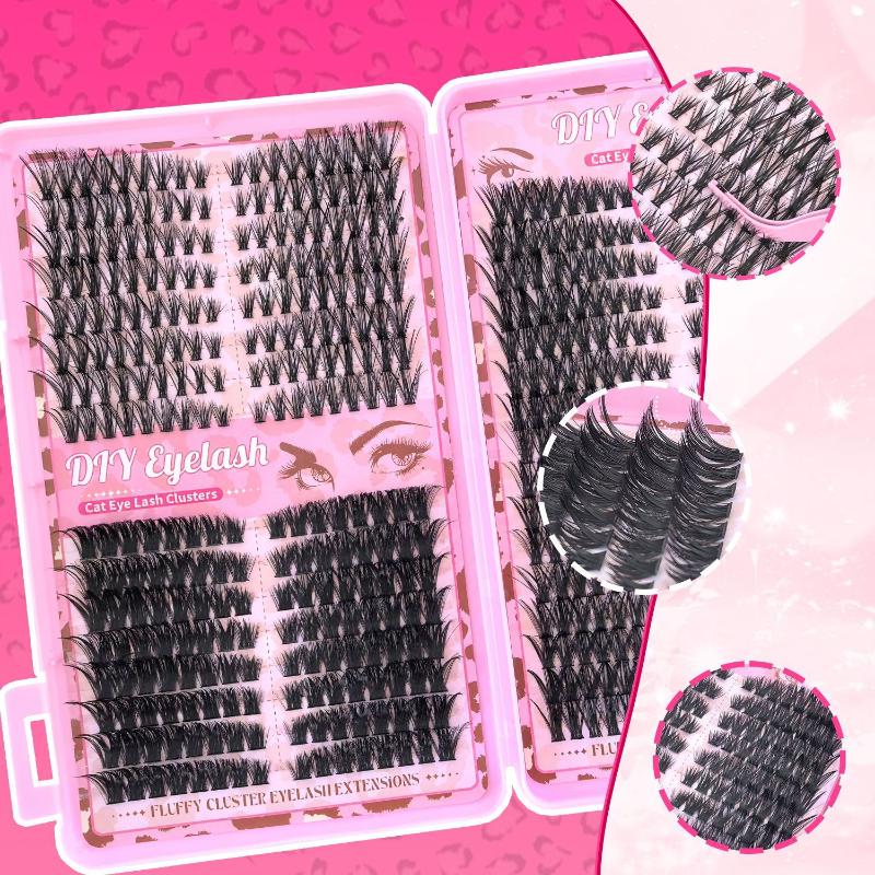 Kit de Herramientas de Maquillaje con Pegamento y Pinzas para Mezclar Pestañas Postizas tipo Racimo Extensión de Pestañas Diy para Pestañas Set de Pestañas Impermeables Gruesas