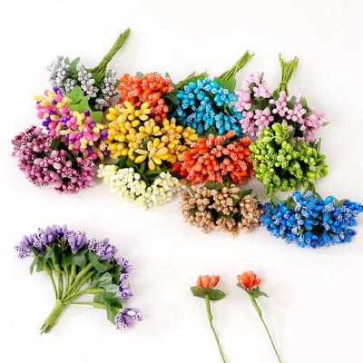 12Pcs/Lot Artificial Flower Berry Stamen Handmade Embroidery Wedding Decoration Christmas Decor DIY Flower Wreath Accessories