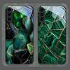 Gorgeous Emerald Pattern Tempered Glass Phone Case for Samsung Galaxy S25 Ultra S24 S23 S10 Plus S22 S21 S20 FE Shockproof Cover