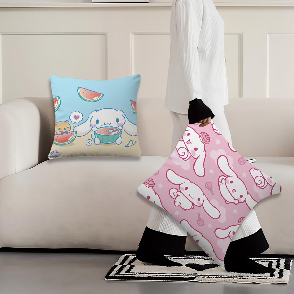 C-Cinnamoroll Cute Kawaii Cushion Cover Cushion Room Bedroom Headboard Sofa Living Backrest Nap Time Pillow Case