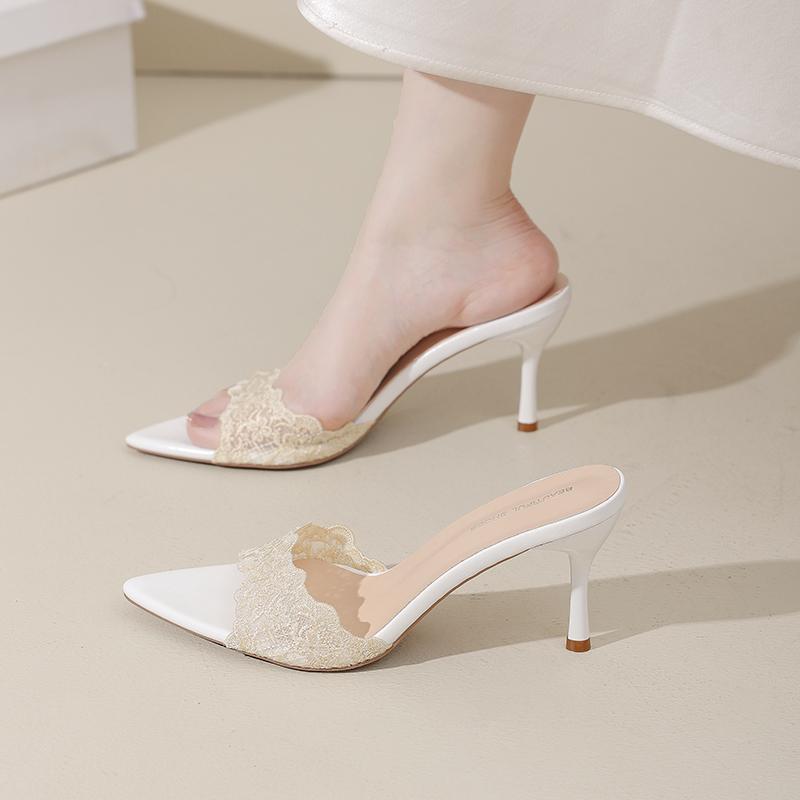 

Мода Новые Женские Босоножки на Высоком Каблуке с Острым Открытым Носком Удобные Вечерние Дизайнерские Туфли Большого Размера Женские Летние Сандалии Де Мухер 35 бежевый