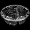 WS 838 Round 3-Compartment Disposable Meal Prep Containers