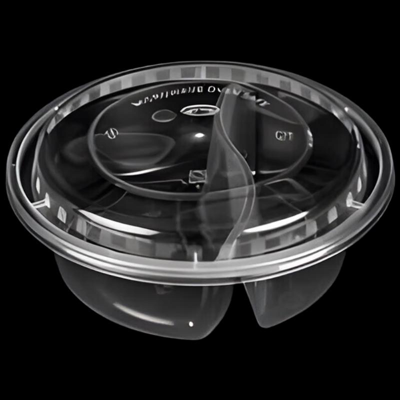 WS 838 Round 3-Compartment Disposable Meal Prep Containers