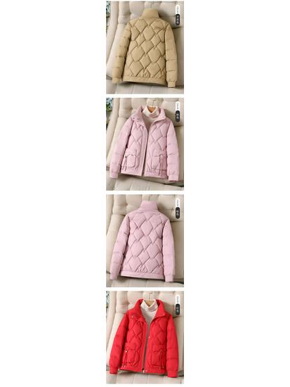Women's Autumn/Winter Short Cotton Coat: Warm, Thick, Loose Fit with Fashionable Stand-Up Collar