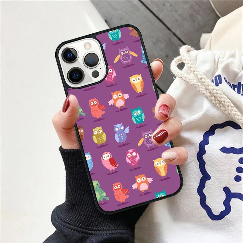 Cartoon Owl Phone Case For iPhone 17 Air 15 16e Cover 11 13 14 Pro Max 12 Plus Max Fundas