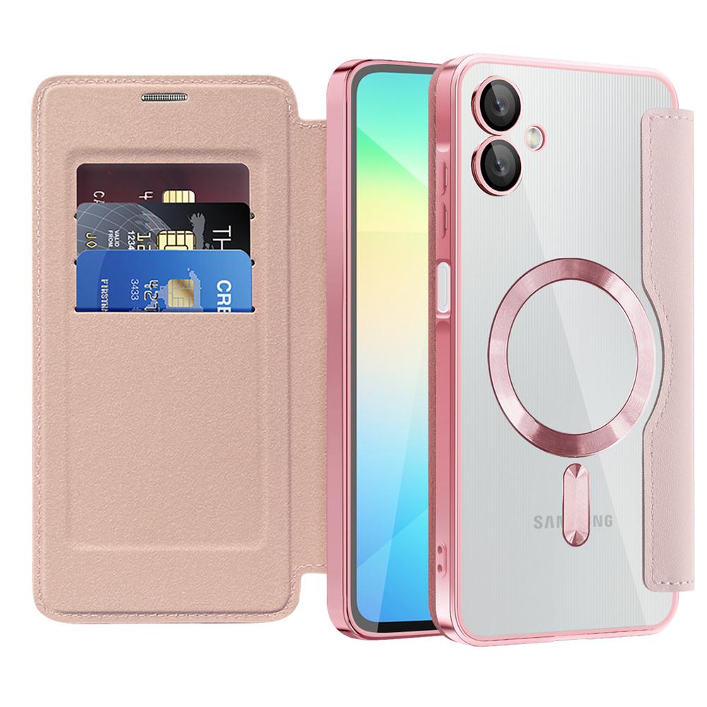 KEYSION Plating PU Leather Flip Wallet Case for Samsung A07 A06 A05 Cards Slots Magnetic Phone Back Cover for Galxy A05 A06 A07