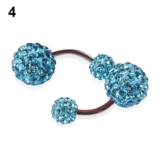 Moda Donna Sfera Strass Barra Ombelico Piercing Corpo Anello Ombelico