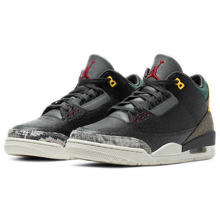 Air Jordan 3 Retro SE Animal Instinct 2.0 Unisex Sneakers Black White Gorge-Green CV3583-003