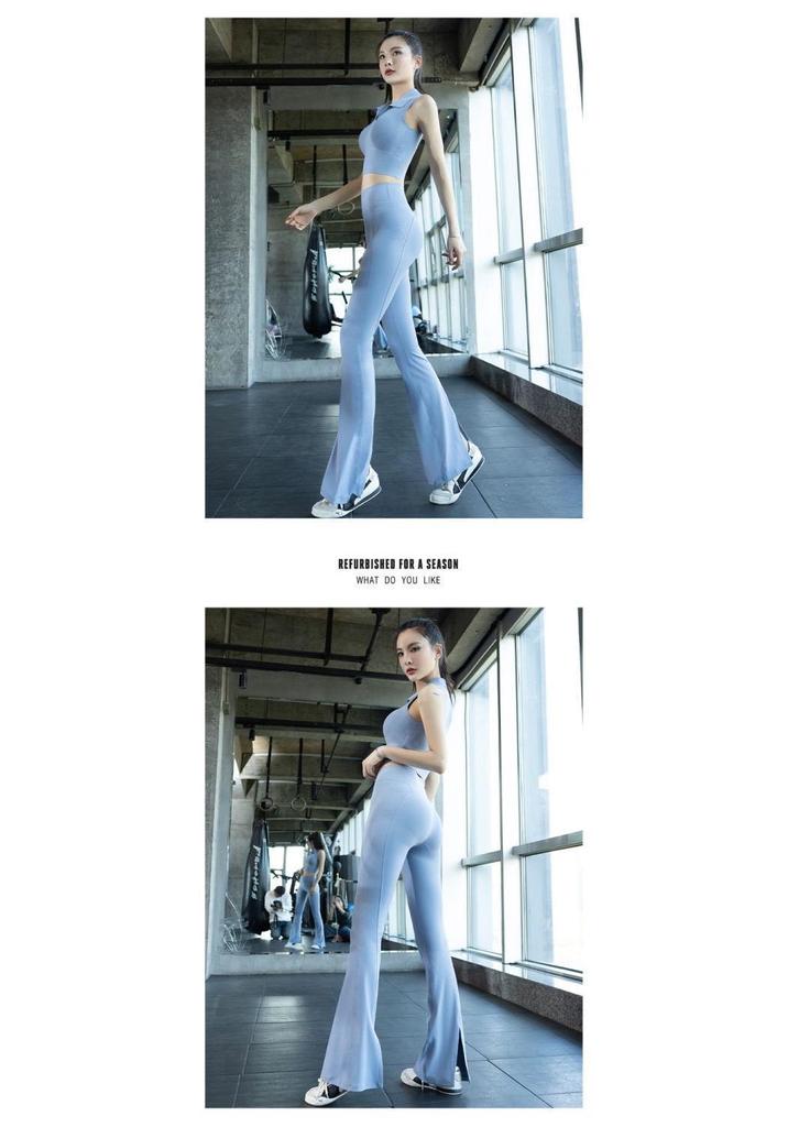 Women's Professional Yoga Suit with Chest Pads – Summer Pilates Training, Lapel, Long Sleeves, Outdoor-Ready Tight-Fitting Fitness Wear