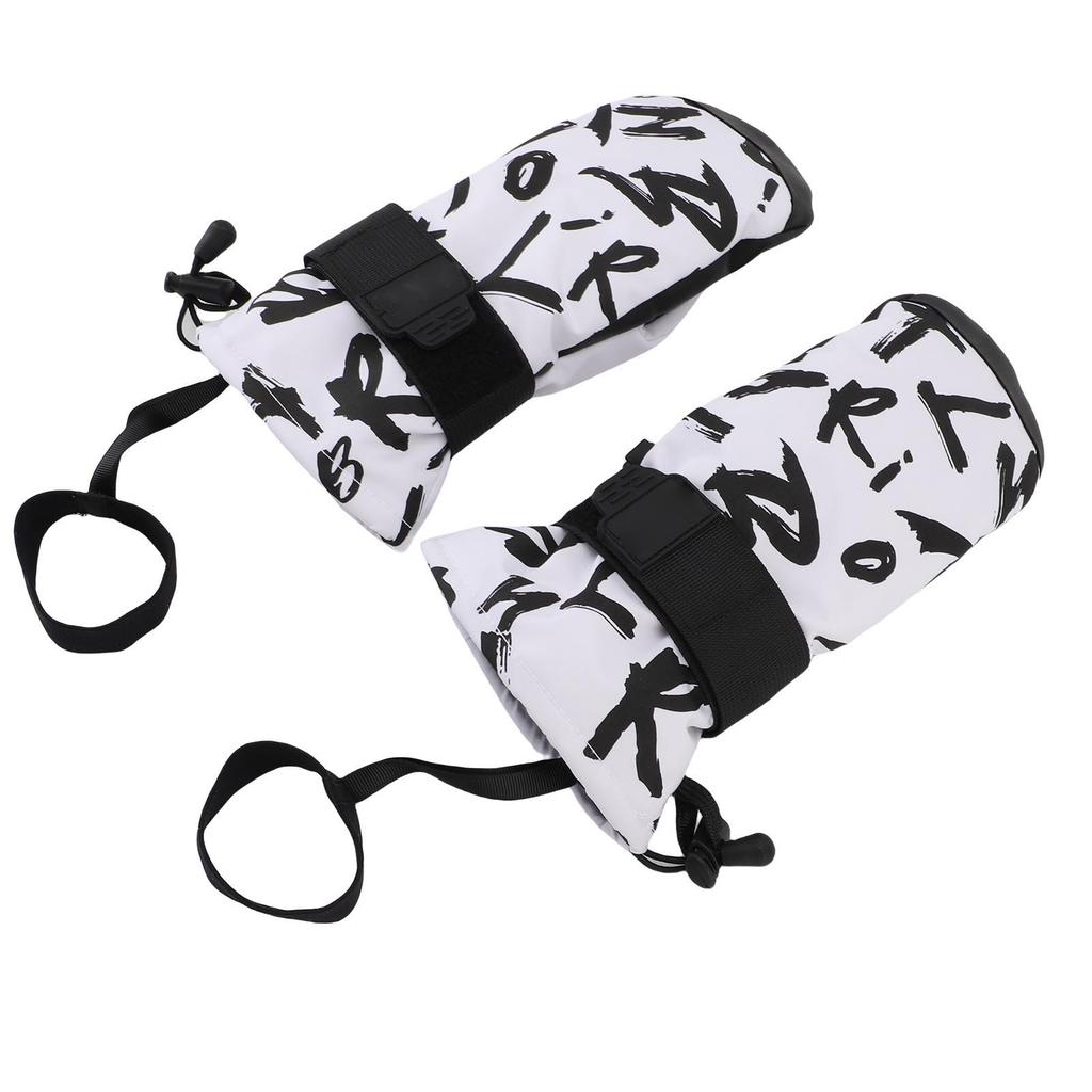 Rękawice narciarskie dla dzieci z ochraniaczami na nadgarstki, wodoodporne, wstrząsoodporne, ciepłe, pluszowe wnętrze, rękawice śnieżne dla dzieci na zimę