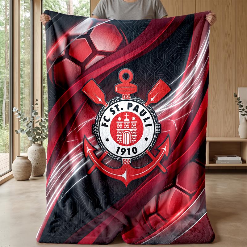 Fulham Fußball Druck Flanell Decke, Weiche Warme Leichte Überwurfdecke für Sofa Bett Camping