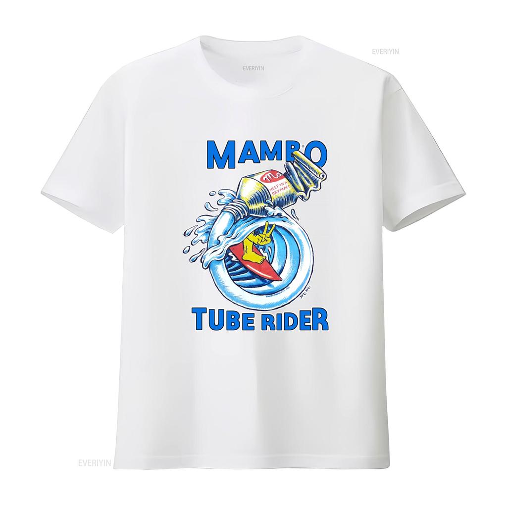Vintage 1999 Mambo Tube Rider Surfing T Shirt Reg Size Mombasa Design Funny Pop Art Print Retro Style Vintage Washed Fashion