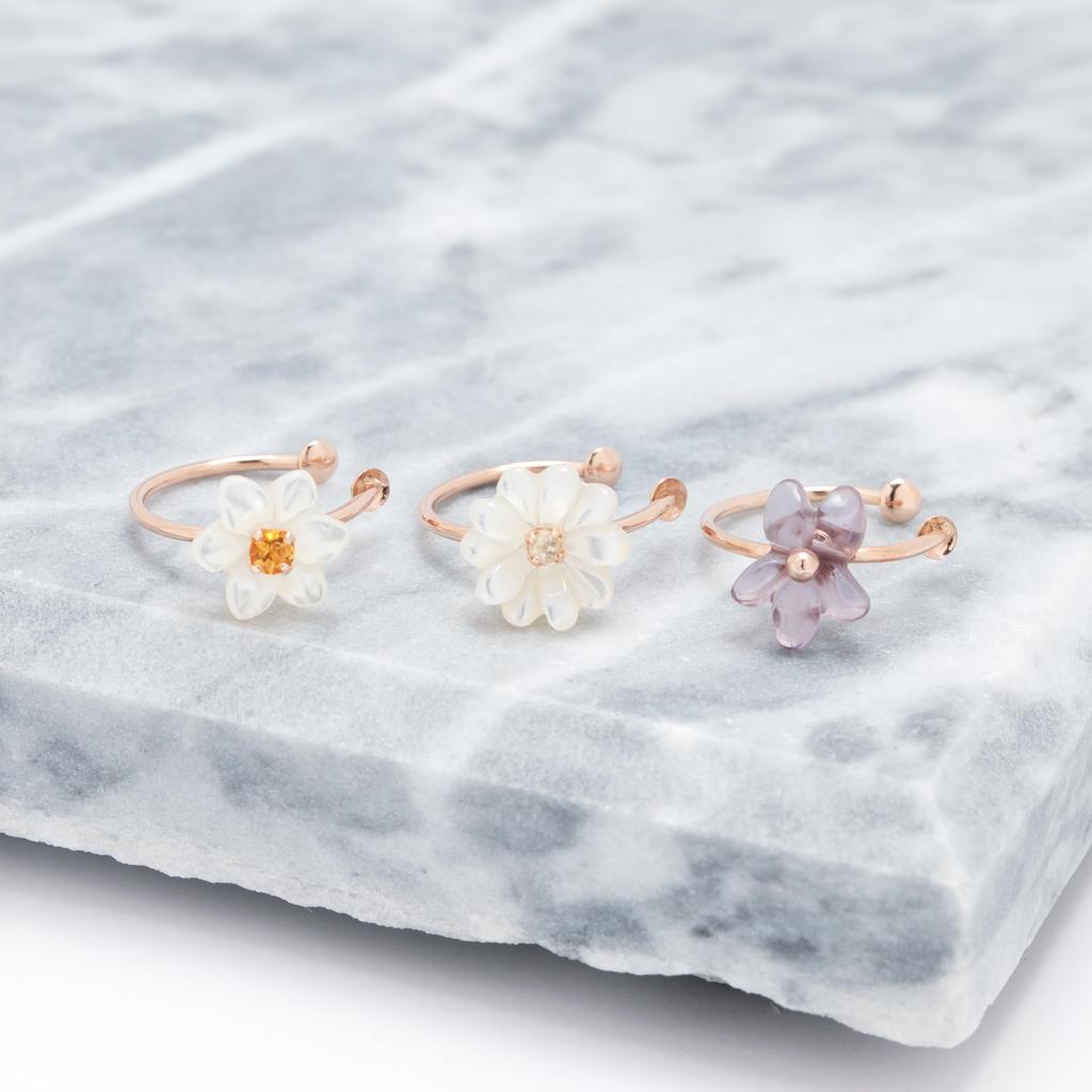 [Official] ESTELLE [WEB Exclusive] Women's Ear Cuff In 10K Pink Gold, March Birth Flower: Violet (0294-0017-0000-0000)