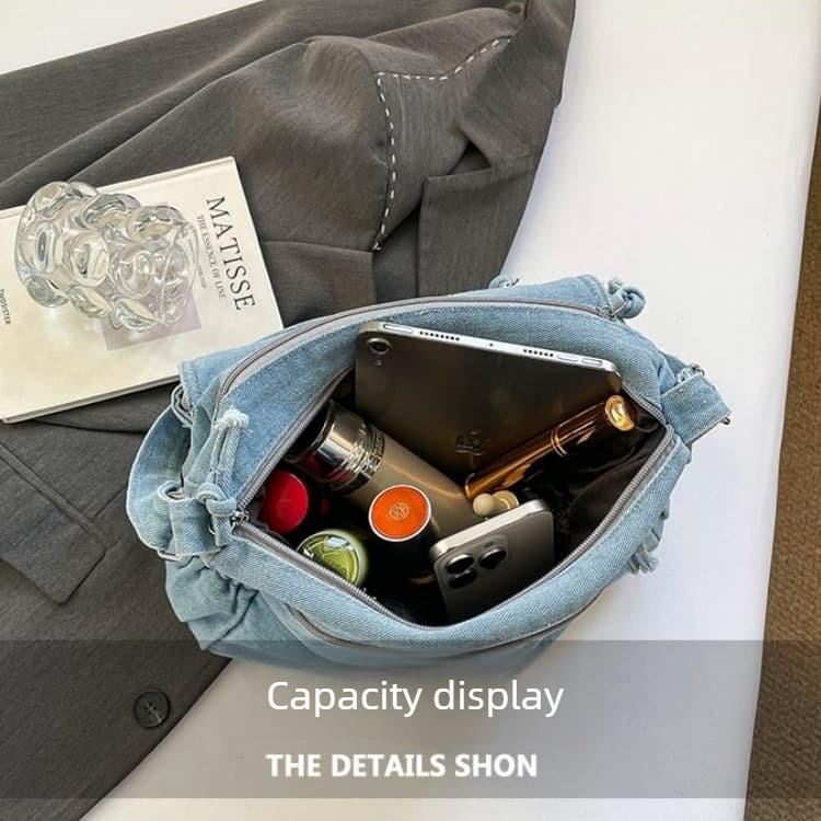 Retro Denim Tote Bag Women's Casual Shoulder Bag
