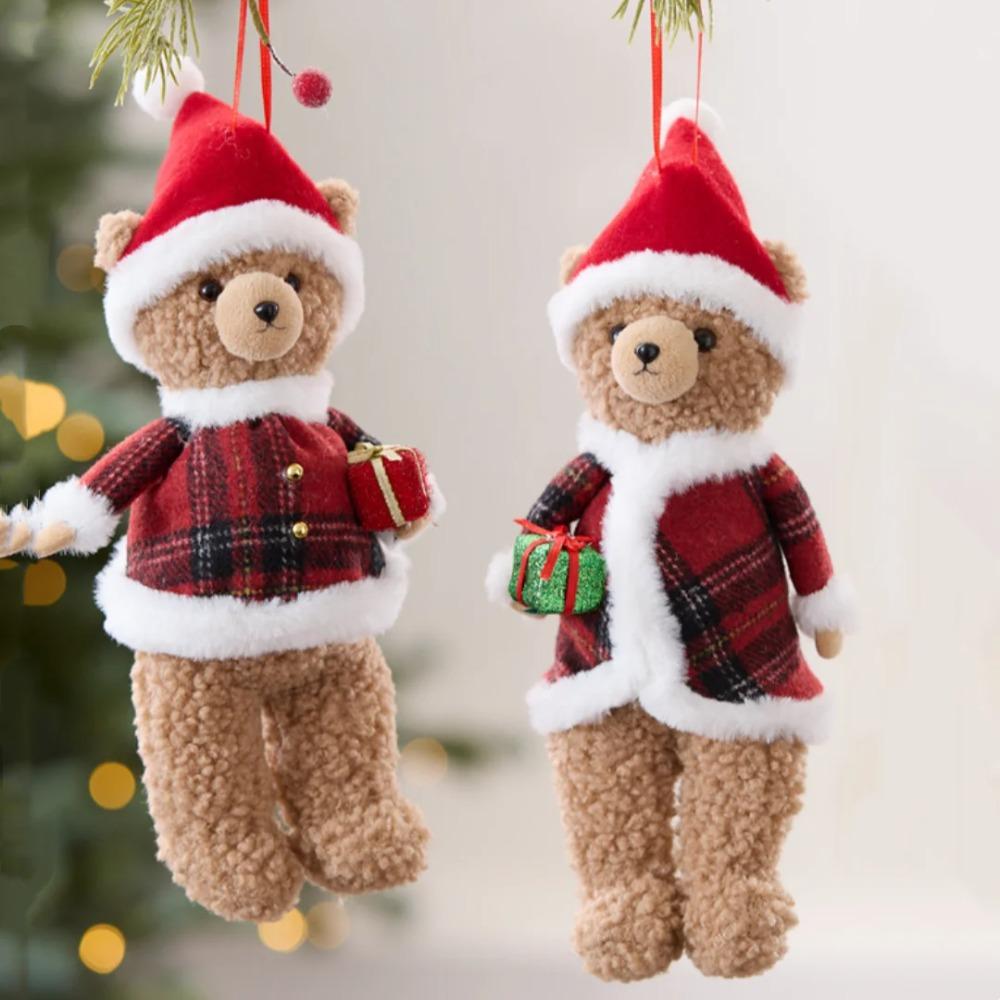 2026 Christmas Decoration News Cute Bear Dolls Pendant Christmas Tree Hanging Oranment Navidad New Year Home Decor Kids Gifts