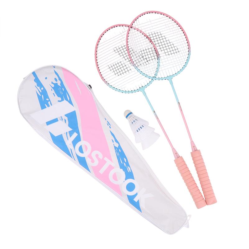 Eisenlegierung Badminton Schläger Mit 3 Nylon Federbällen/1 Tragetasche Für Anfänger Langlebiges Badminton Set Sport Fitnessgeräte