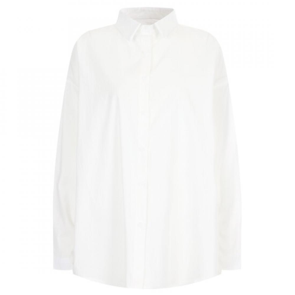 Shop Women S Collar Neck Boxy Daily caSual Cotton Shirt Ivory Ntt Wbl 20296