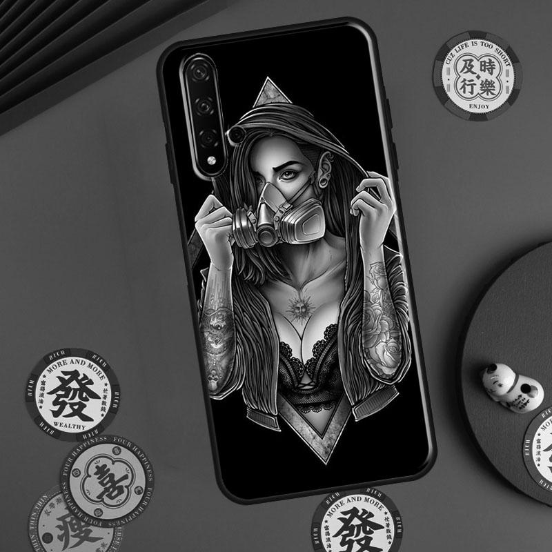 

Sexy Tattoo Girl For Huawei P60 Pro P30 P40 Lite Nova Y61 Y91 Y90 Y70 Y60 Y72 12s 12i 11i 7i 8i 9 10 SE Case Huawei Nova Y60