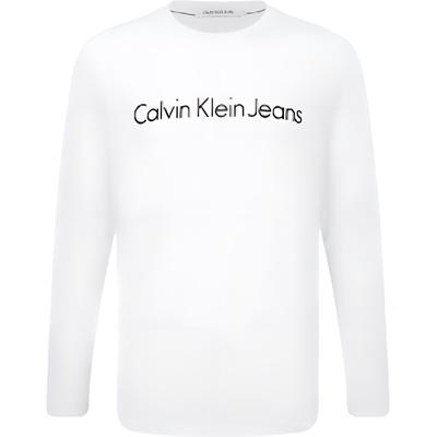 Logo Printed Crew Neck Long Sleeve T-Shirt Men Tops White J319455-YAF