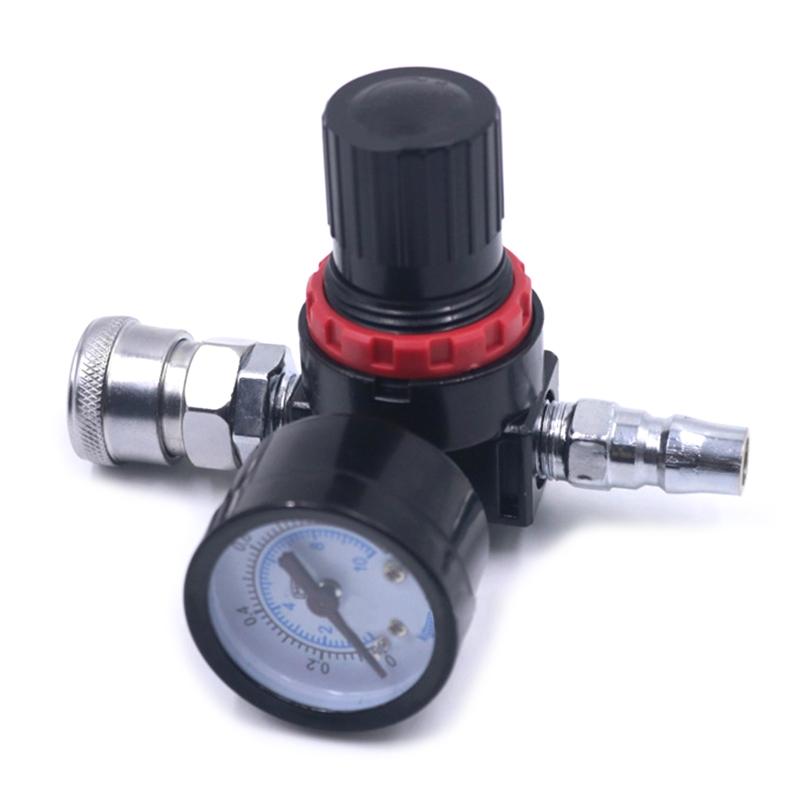 Practical 1/4" Spray Paint Guns Air Regulator Gauge Air Adjusting for Valve Regulator for Spray Guns and Pneumatic Tools