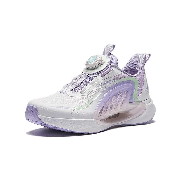 Anta Kids Zhi Yue 2.0 Shock Absorbing Breathable Low Top Running Shoes Kids running shoes White Purple 322425518-1