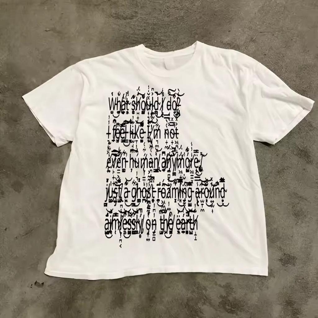 Y2K Style Aesthetic Streetwear Women's Casual Gothic Grunge Letter Print Short Sleeve T-Shirt Retro 2000s Cropped Top Vintage