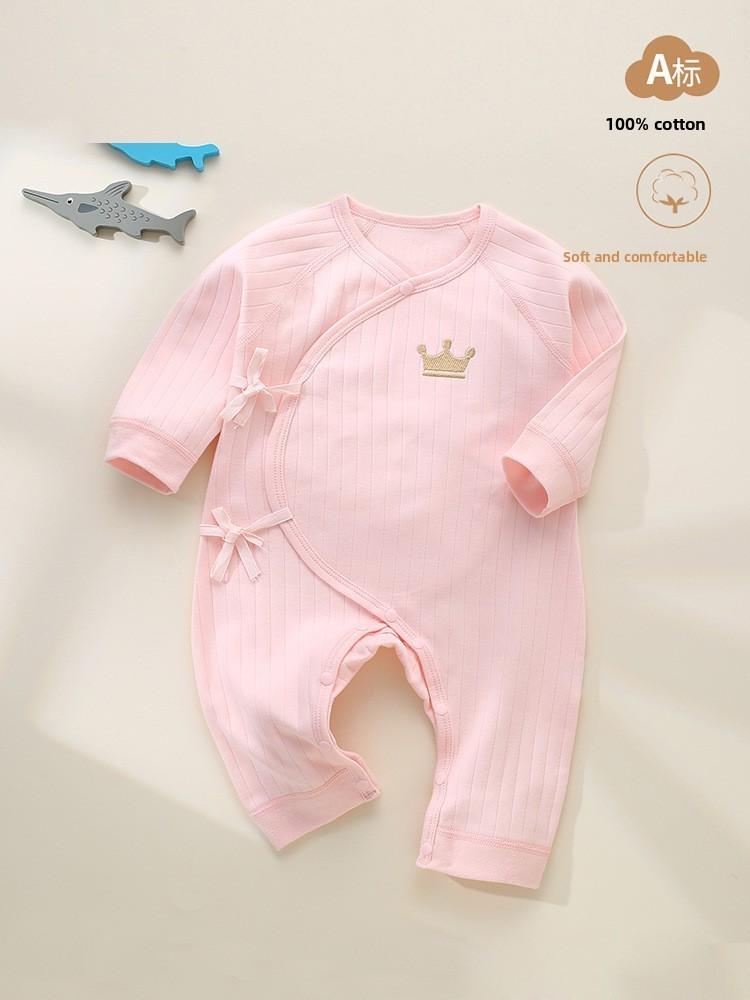 Baumwoll-Baby-Strampler Ohne Gleichheitszeichen Mit Krawattenverschluss Für Neugeborene Und Säuglinge