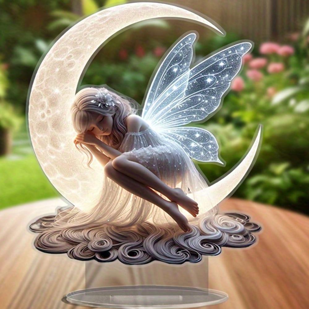 Charming fairy, 2D flat acrylic, tabletop decoration, ornaments, suitable for living room, office, gifts, Christmas, Halloween