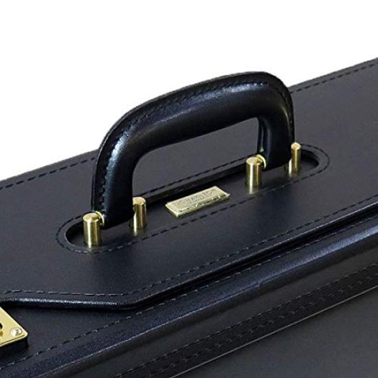 Synthetic Leather Flight Case Pilot Case 47cm Wide Gusset 20038 [J.C HAMILTON] [A3F Compatible] (Black