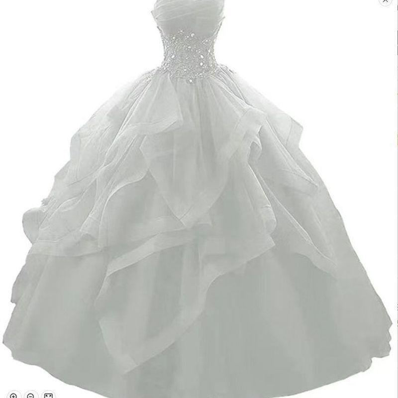 Hochzeitskleid flauschiger Rock komplett Braut große Größe Studio neu schwangere Frauen schlank Koreanisch 1011 Hochzeitskleid Neckholder