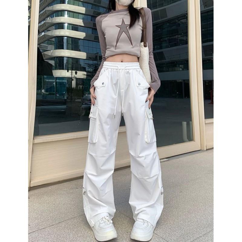 Women's High-Waisted Slimming Workwear Pants for Spring/Summer: High-Street Hip-Hop & Jazz Dance-Style Loose-Fit Casual Joggers