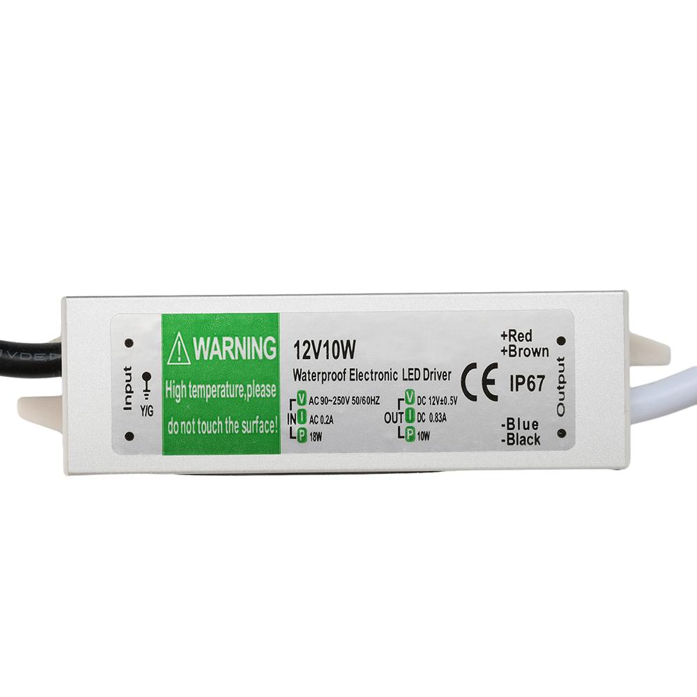 AC 90-250V To DC 12V Waterproof Power Supply IP67 10W 15W LED Driver Switching Power Supply For LED Strip Lights