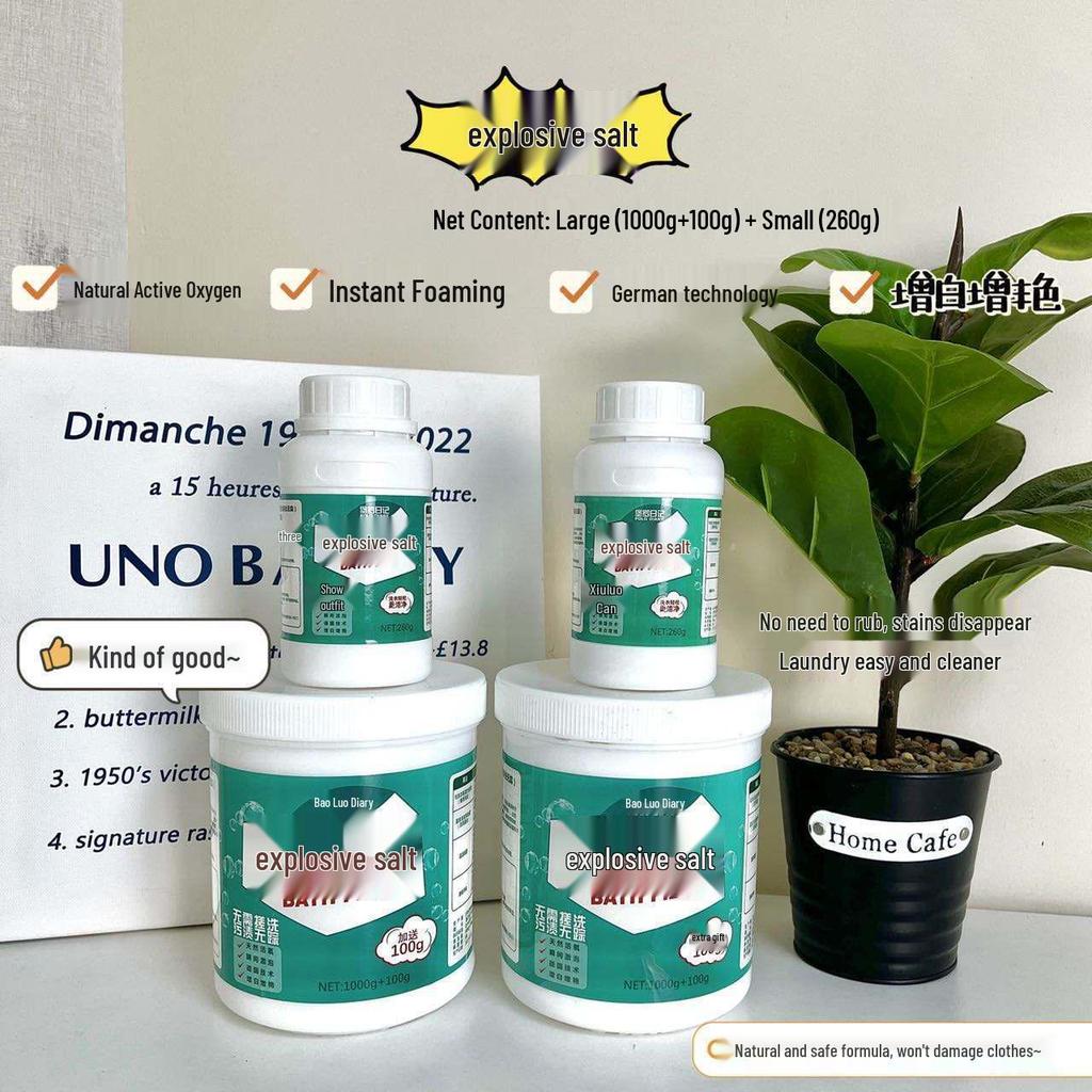 Baoluo 1100g Natural Active Oxygen Laundry Salt - Safe, Non-Toxic Sterilizer & Odor Remover