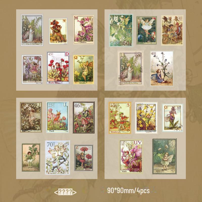 Yuezhen Cute Retro Children's Notebook Stickers - Whole Pack Set