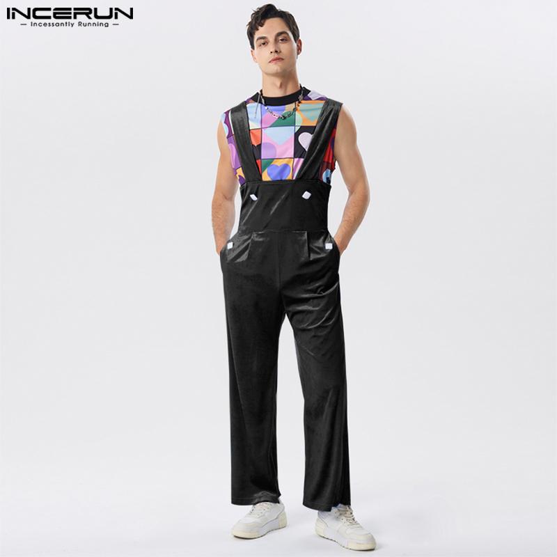 

INCERUN мужские прямые длинные брюки комбинезоны однотонные комбинезоны без рукавов