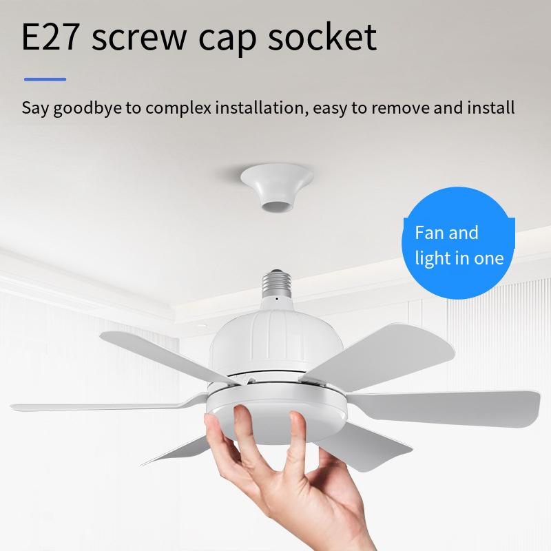 1PC E27 Světlo ventilátoru s rovnými lopatkami Odnímatelné lopatky ventilátoru Domů Jednoduché světlo malého ventilátoru s dálkovým ovládáním