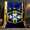 1PC Brazilian Football Federation Printed Soft Flannel Blanket Throw for Adult Bedroom Living Room Sofa Camping Travel Fan Gifts Christmas Gifts