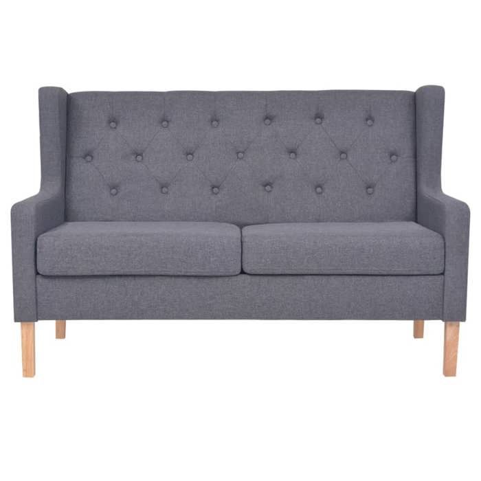 VidaXL Canapé à 2 Places Tissu Gris Canapé de Salon Mobilier de Salon Fauteuil 245453