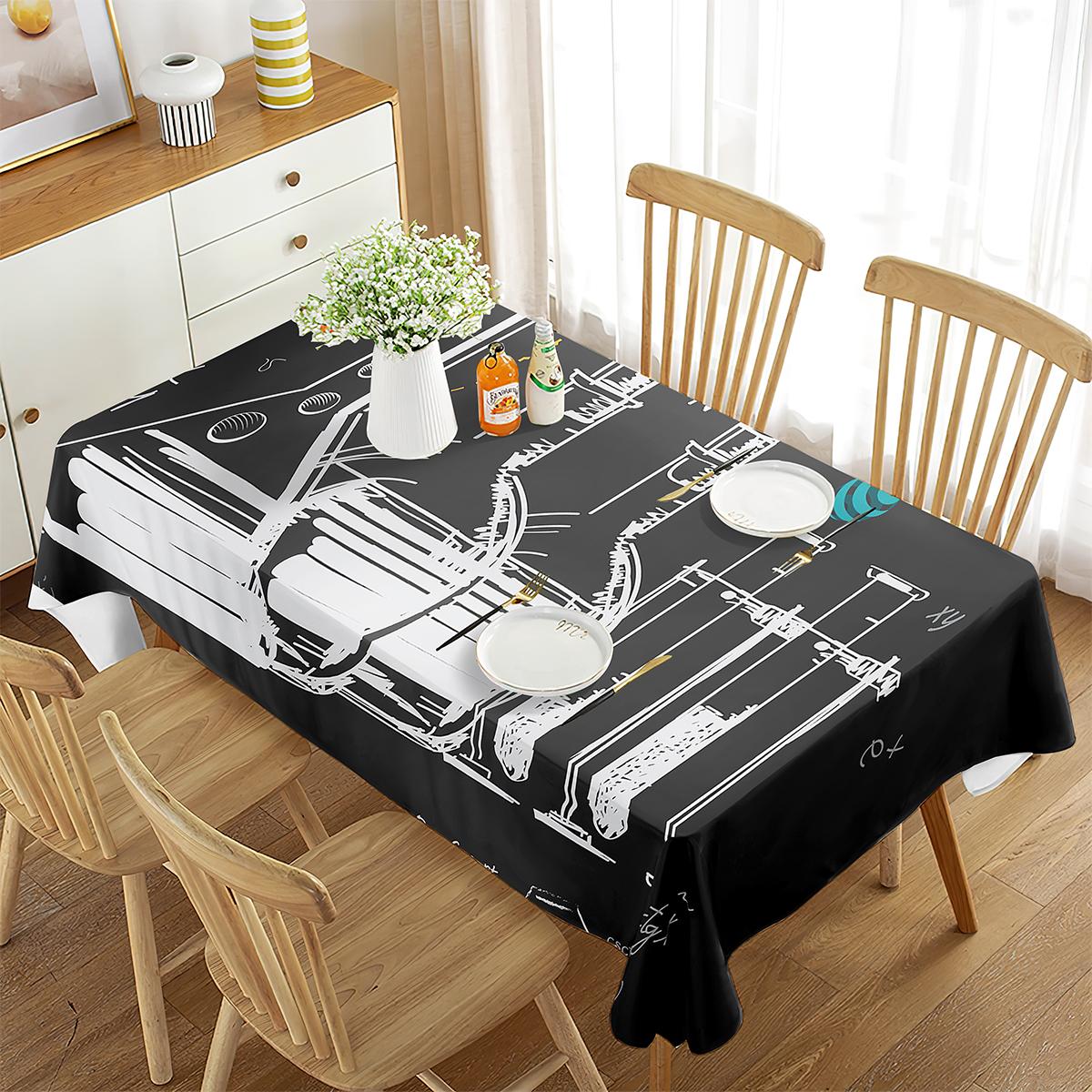 Chemische Formule Tafelkleed Scheikunde Experiment Reageerbuis Patroon Rechthoekige Tafelhoes voor Eetkamer Woonkamer Tafel 85x85cm