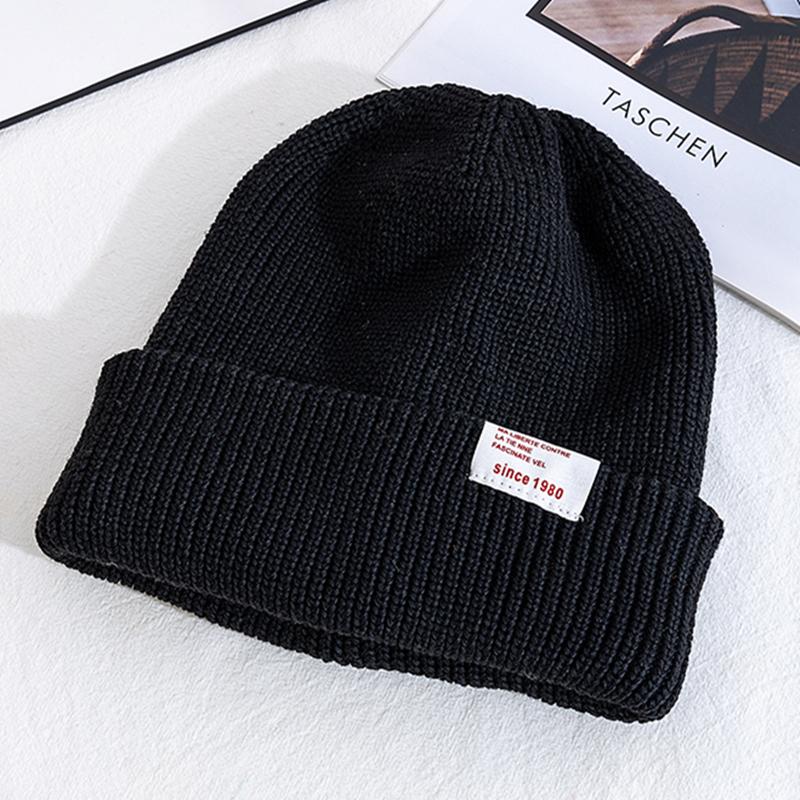 

Зимние шапки для женщин, повседневная шапка-бини конфетного цвета для женщин, высококачественная теплая вязаная шапка, уличная одежда, вязаная шапка для улицы 56cm-60cm чёрный