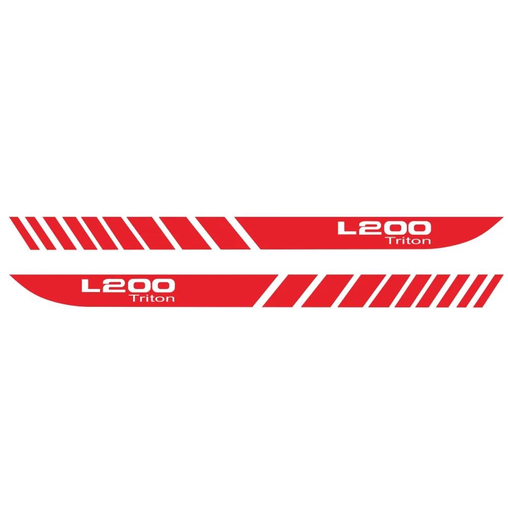 2Pcs Car Long Side Stripes Stickers For Mitsubishi L200 Triton Auto Sports DIY Vinyl Film Styling Decals Car Tuning Sticker