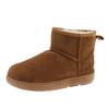 2025 autumn and winter new suede non-slip snow boots, velvet warm feet, short flat-bottomed casual women's cotton shoes